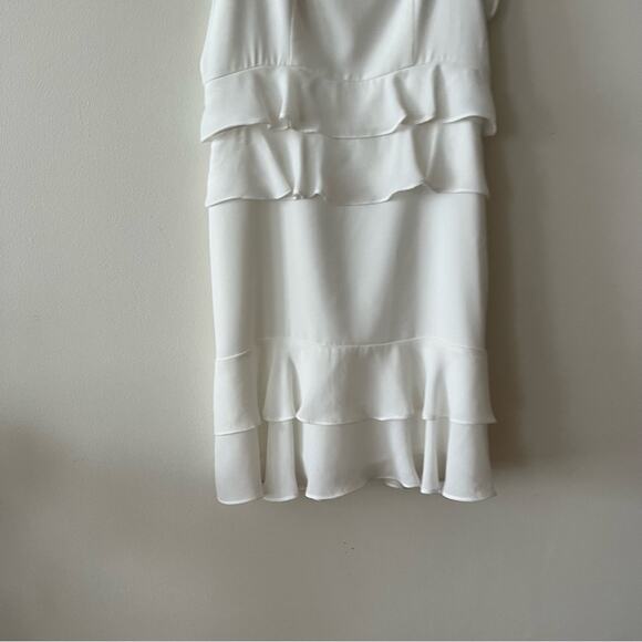 Parker Kristie Pearl White Ruffle Mini Dress - Picture 3 of 9